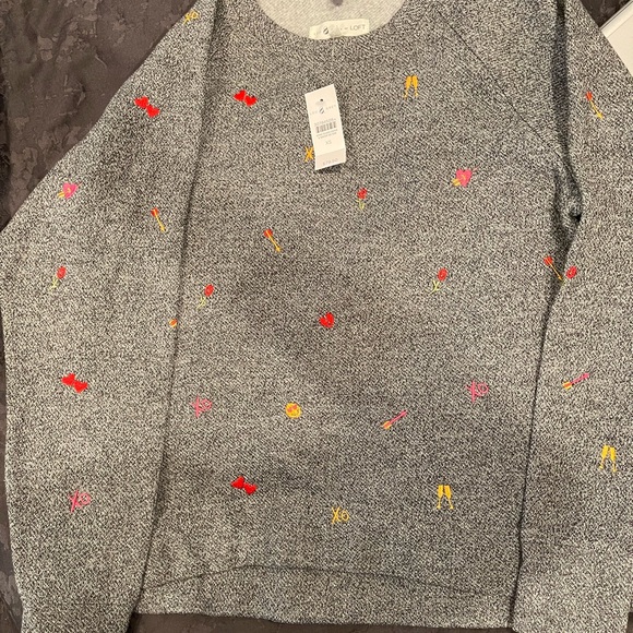 Lou & Grey Heart Emoji Fleeceback Sweatshirt Size XS New with tags - Picture 4 of 6